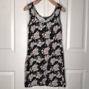 Women’s Cotton On Boho Bohemian Black Floral Bodycon Sleeveless Mini Dress